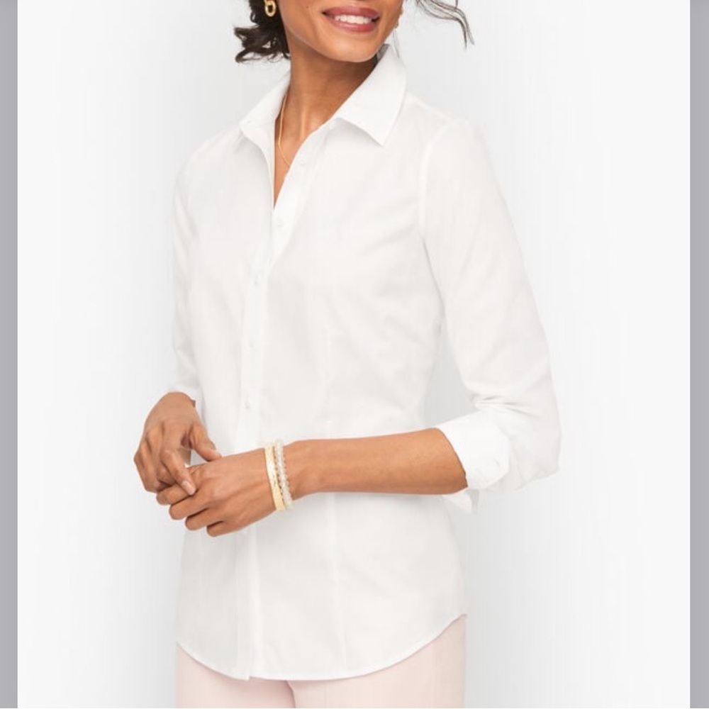 Talbots Size 16 White Collared Button Down